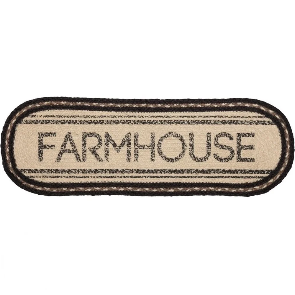 VHC Brands Farmhouse Cream Jute‎ Farmhouse Oblong Table Runner Sawyer Mills